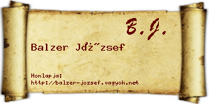 Balzer József névjegykártya